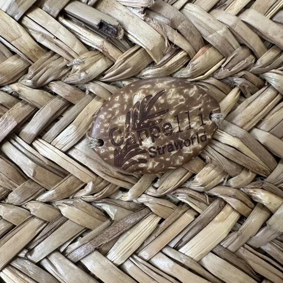 Vintage Capelli Straworld Woven Tote – Boho Butterfly Print - Picture 4 of 7